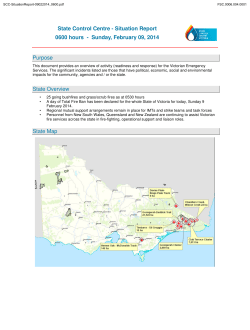 State Control Centre - Situation Report 0600 hours