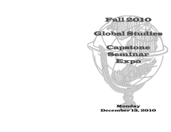 Fall 2010 Global Studies Capstone Seminar Expo
