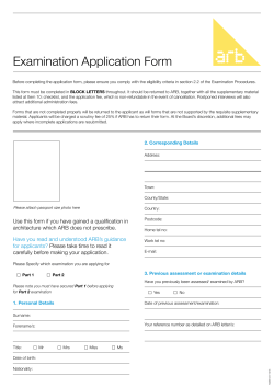 Examination Application Form - Architects Registration Board