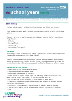 Stammering - Berkshire Healthcare NHS Foundation Trust