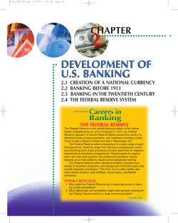 DEVELOPMENT OF U.S. BANKING DEVELOPMENT OF U.S.