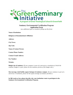 Application. - Green Seminary Initiative