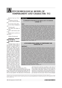 psychobiological model of temperament and character: tci