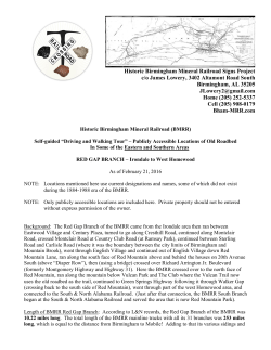 Historic Birmingham Mineral Railroad Signs Project c/o James