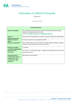 Arsenic Consortium Fact Sheet