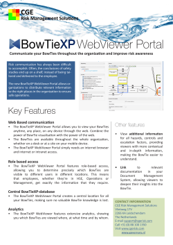 BowTieXP Webviewer - CGE Risk Management Solutions