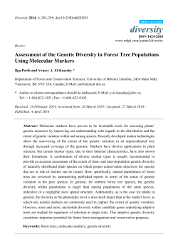 Assessment of the Genetic Diversity in Forest Tree Populations
