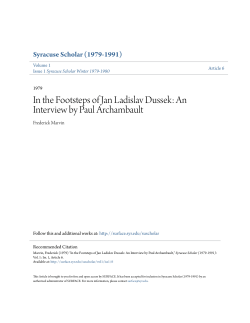 In the Footsteps of Jan Ladislav Dussek: An Interview by