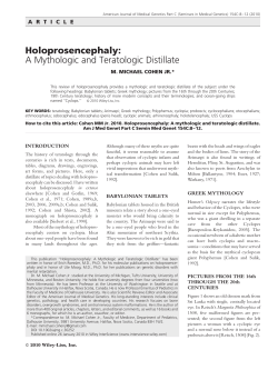 Holoprosencephaly: A mythologic and teratologic distillate