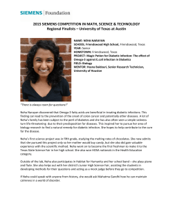 2015 SIEMENS COMPETITION IN MATH, SCIENCE