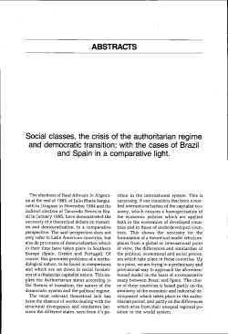 ABSTRACTS Social classes, the crisis of the authoritarian