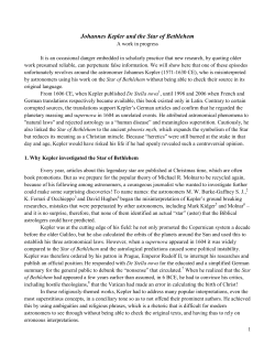 Johannes Kepler and the Star of Bethlehem