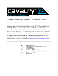 Formatting Instructions for Cavalry External Hard Drives
