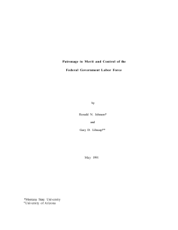Patronage to Merit and Control of the Federal Government Labor