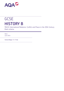 GCSE History B Mark scheme Unit 01 - International Relations