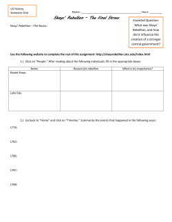 Shays` Rebellion Webquest
