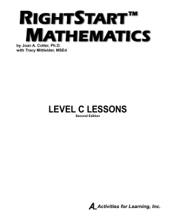 level c lessons - Right Start Math