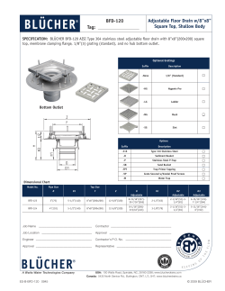 BFD-120 Adjustable Floor Drain w/8"x8" Square Top, Shallow Body