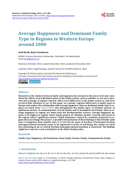 Average Happiness and Dominant Family Type in Regions in