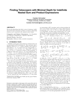 Finding Telescopers with Minimal Depth for Indefinite - RISC-Linz