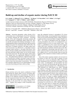Build-up and decline of organic matter during