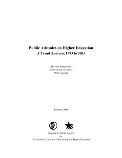 Public Attitudes on Higher Education
