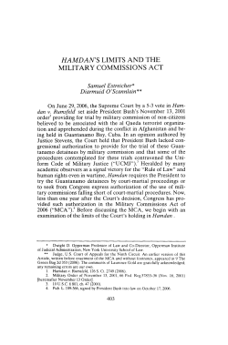 HAMDAN`S LIMITS AND THE MILITARY COMMISSIONS ACT