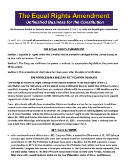 THE EQUAL RIGHTS AMENDMENT THE UNNECESSARY 1982