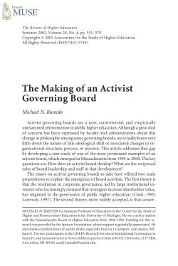 The Making of an Activist Governing Board
