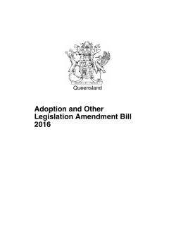 Adoption and Other Legislation Amendment Bill 2016