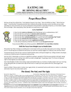 eating 101 ru dining healthy?