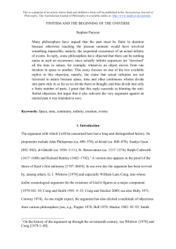 FINITISM AND THE BEGINNING OF THE UNIVERSE Stephen