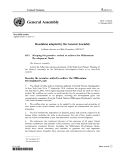 Outcome document - the United Nations