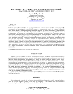 Soil Erosion Calculation in the R&iacute;o Grande de Arecibo