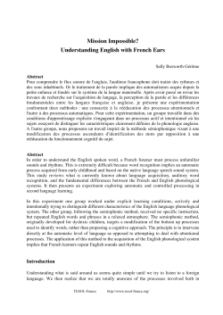 Mission Impossible? Understanding English with French Ears