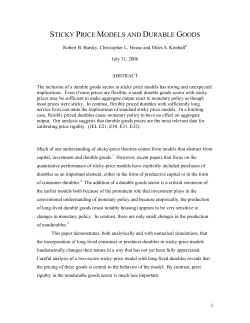 sticky price models and durable goods