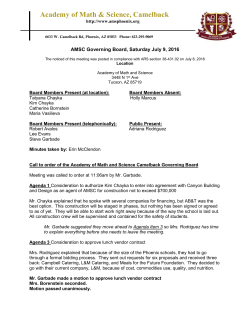 Meeting Minutes - Academies of Math and Science