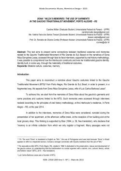 DONA 1 NILZA`S MEMORIES: THE USE OF