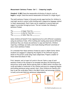 Measurement Sentence Frames: Set 1