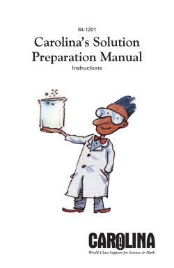 Carolina`s Solution Preparation Manual