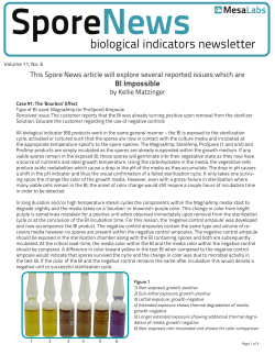 Spore News Vol. 11 No. 6 - Mesa Biological Indicators