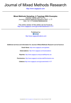 Journal of Mixed Methods Research