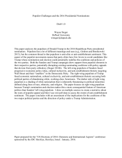 Populist Challenges and the 2016 Presidential Nominations Draft