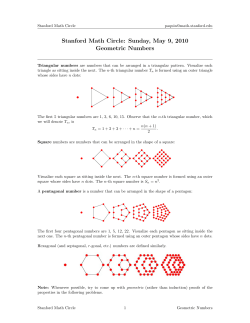 Geometric Numbers Problems