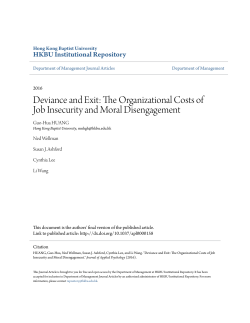 Deviance and Exit: The Organizational Costs of Job Insecurity and