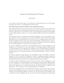 Limited and Enumerated Powers