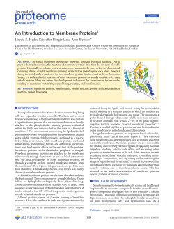 An Introduction to Membrane Proteins