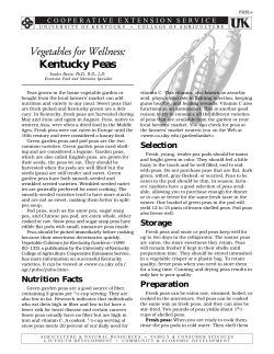 FSHE-6: Vegetables for Wellness: Kentucky Peas