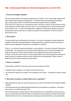 FAQ - Introducing the Radio and Television Broadcast Fee as of