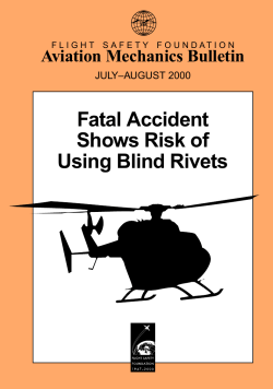 Fatal Accident Shows Risk of Using Blind Rivets